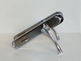 Ручка дверная Полис (Polis AL SN/CP), 85 мм, под замок